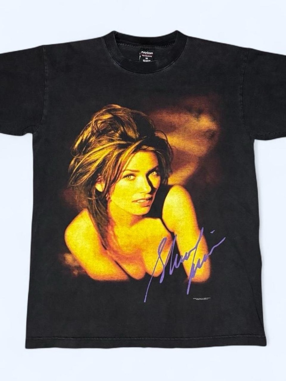 1998 Shania Twain Vintage T Shirt Medium PolyGram Portrait Country Music Tee
